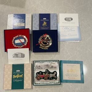 White House Historical Association LOT OF 3 Christmas ornaments box and papers